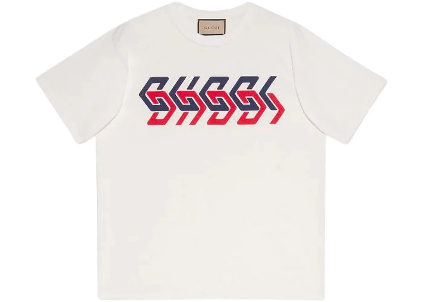 Мужская футболка с принтом Gucci, White/Red/Blue