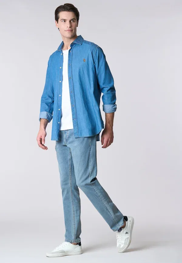 Рубашка джинсовая Shirt U.S. Polo Assn., blu, синий — фото 2