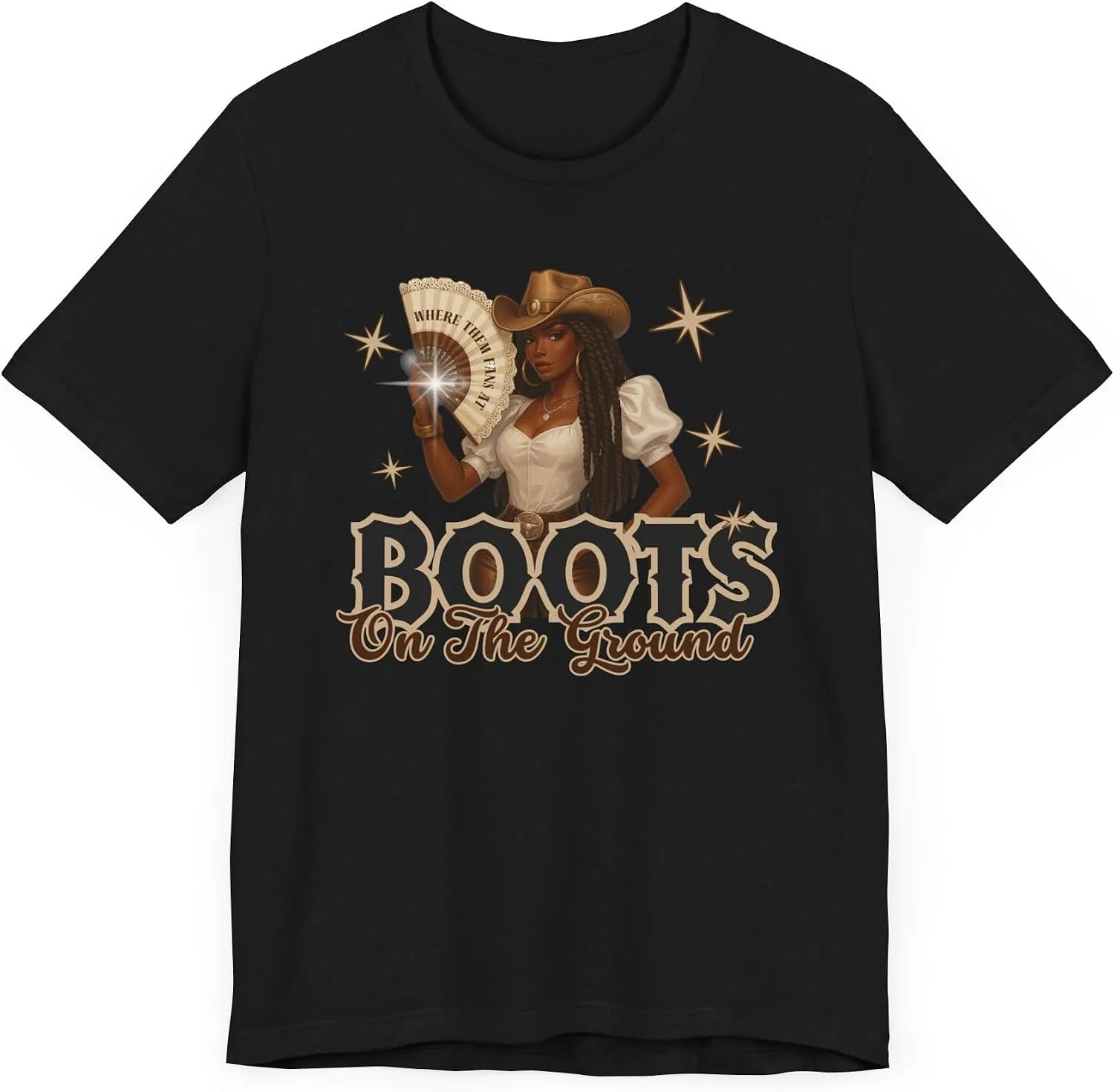 Мужская футболка с принтом Boots On The Ground, чёрный — фото 3