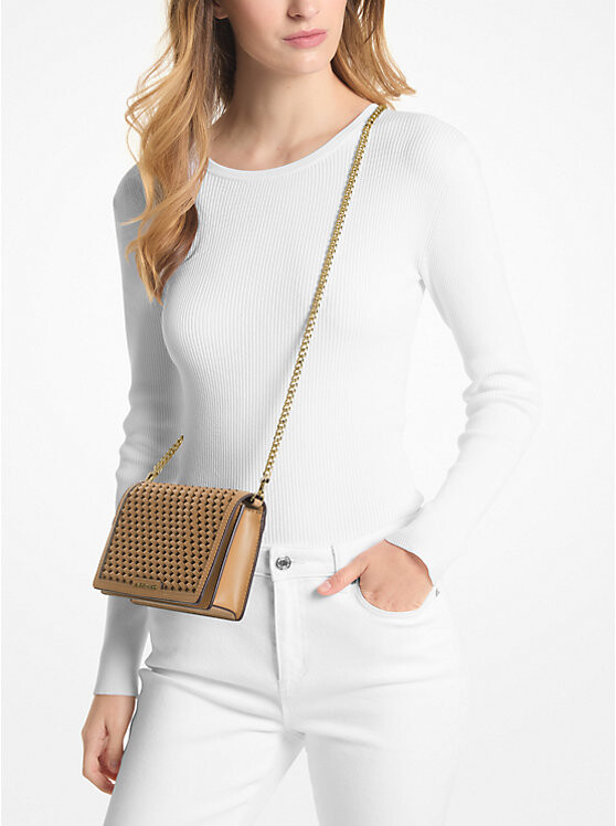 

Сумка Michael Kors Jet Set Medium Woven Leather Crossbody, светло-коричневый