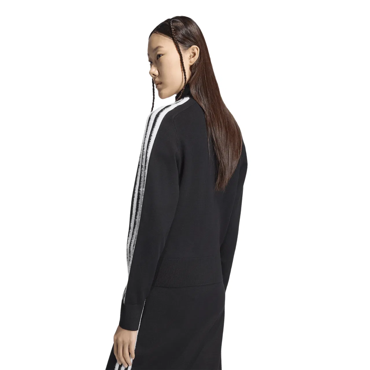Женская куртка из трикотажа с принтом Firebird Knit Track Top adidas, Black/White — фото 2