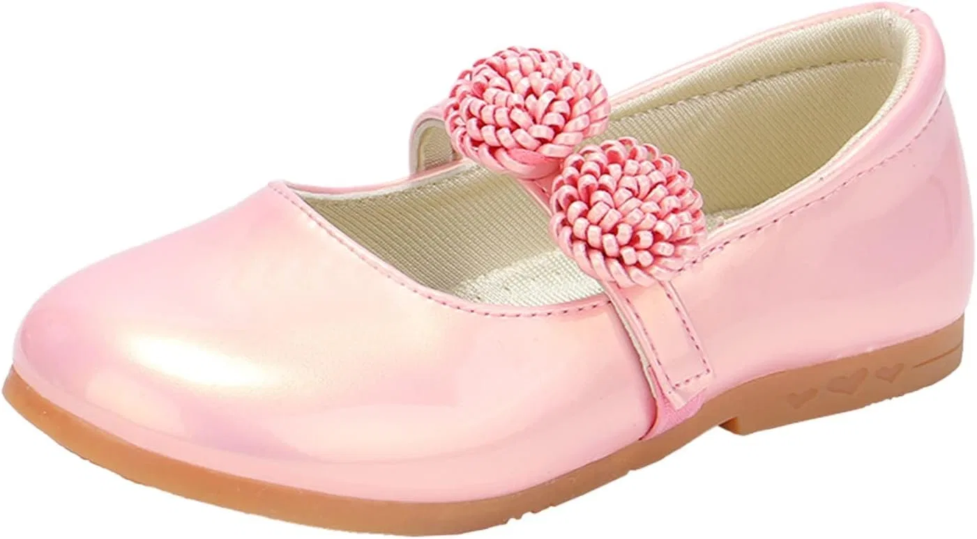Детские туфли для девочек с бантом из белой кожи Toddle Size 4, Pink
