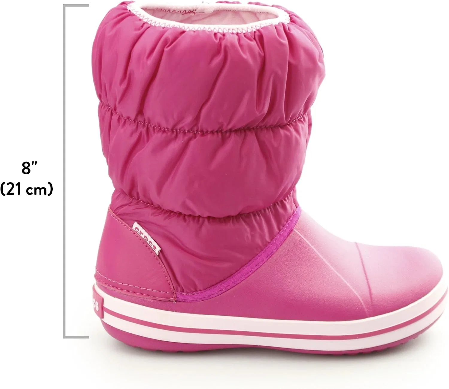 Детские зимние сапоги для девочек Winter Puff Crocs, Candy Pink — фото 3