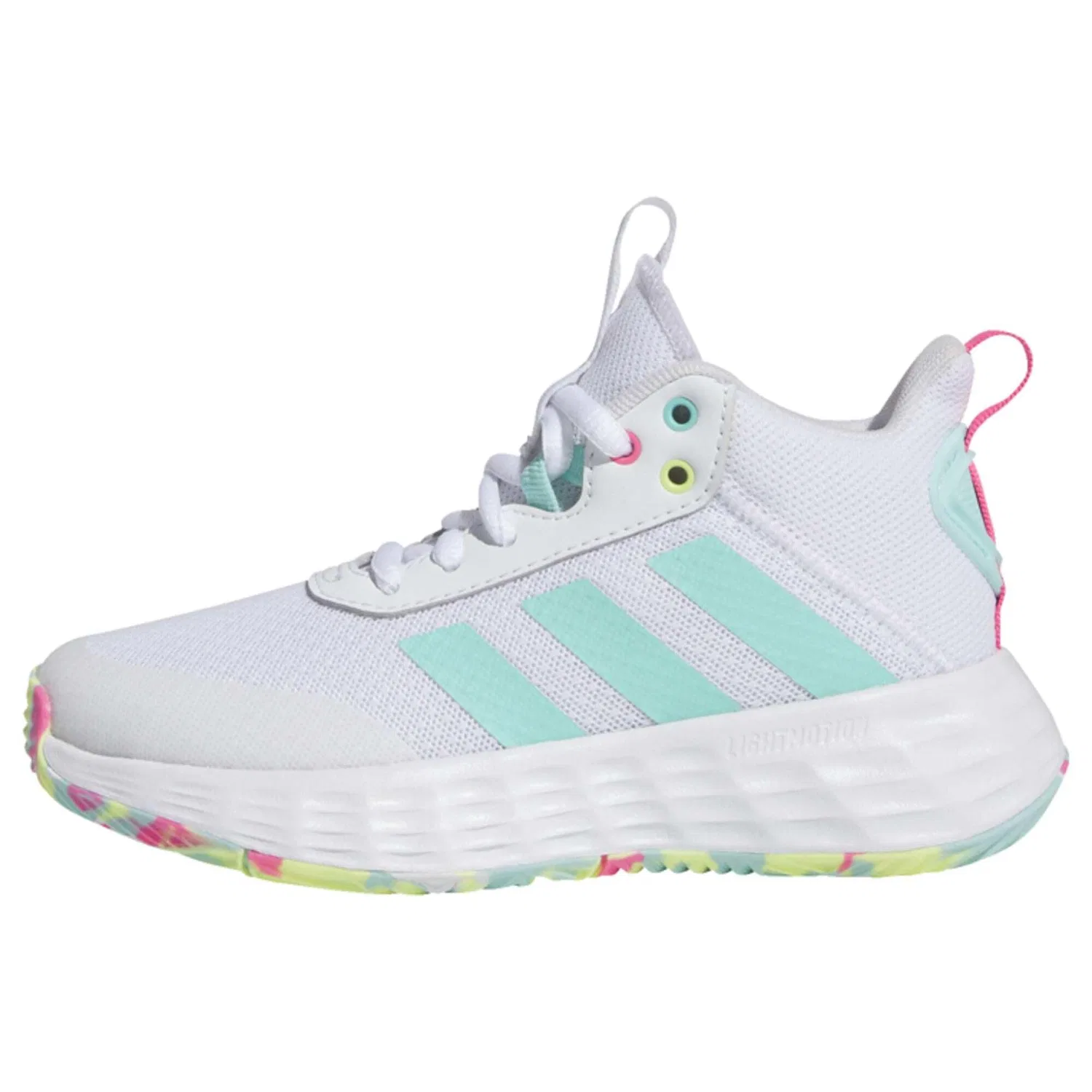 Детские кроссовки для баскетбола Ownthegame 2.0 Adidas, Cloud White Flash Aqua Lucid Pink