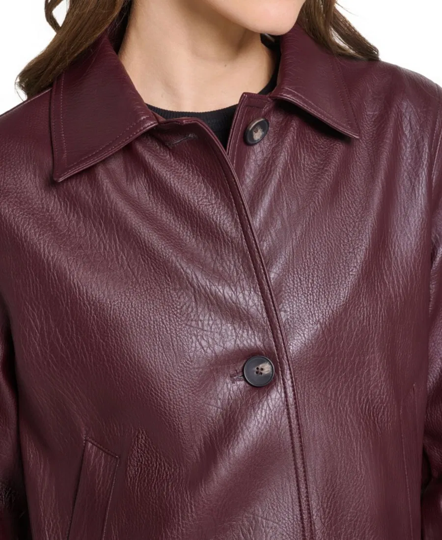 Женская куртка-кроп с отложным воротником, с застежкой на кнопках Levi's, Oxblood — фото 3
