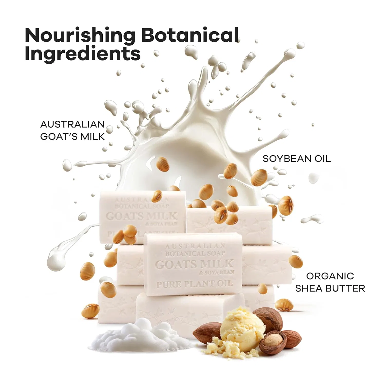 Мыло твердое с козьим молоком и соевым маслом Australian Botanical Soap, 8 шт, 1.5 кг — фото 3