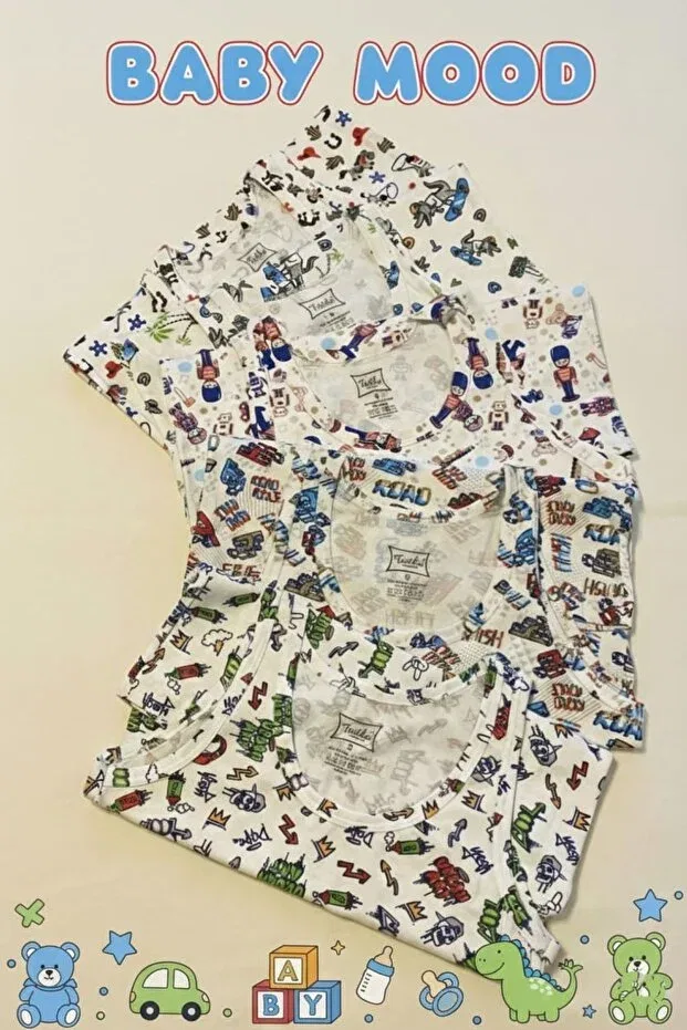 Детский комплект маек для мальчиков хлопковый 5-шт Tutku, Multicolor