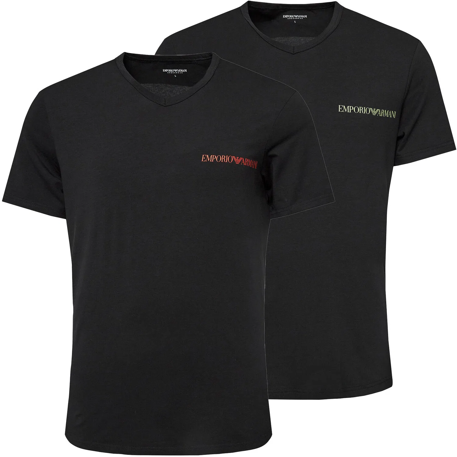 Мужской хлопковый комплект футболок Emporio Armani Sport, Черный