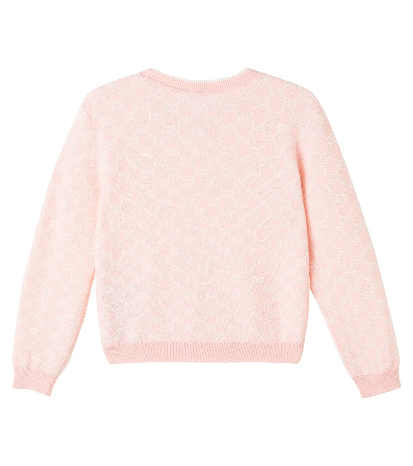 Свитер шерстяной с жаккардовым узором Gucci Kids, розовый — фото 4