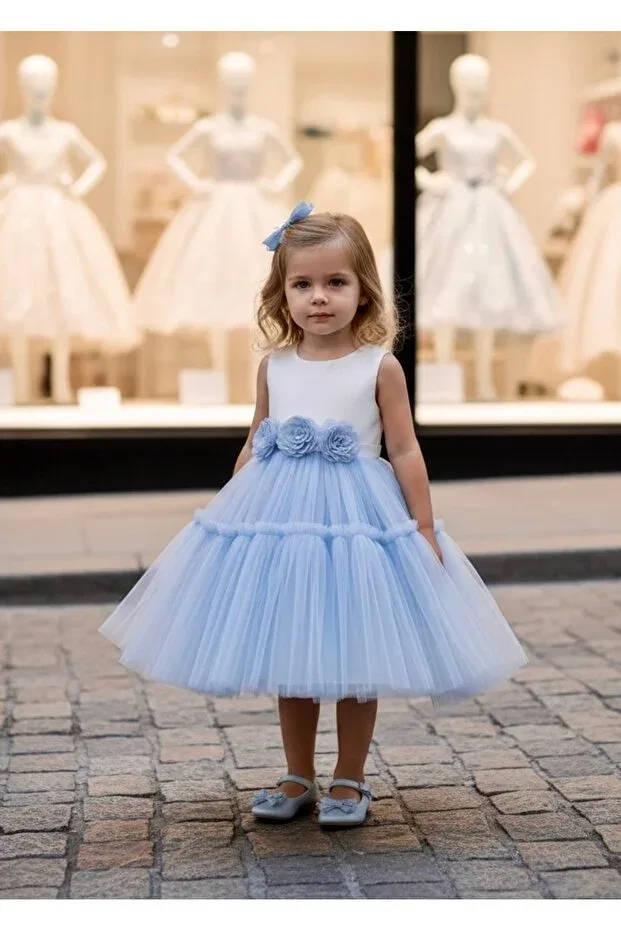 Детское платье для девочек цветочное с принтом Design Miaras Baby, Blue