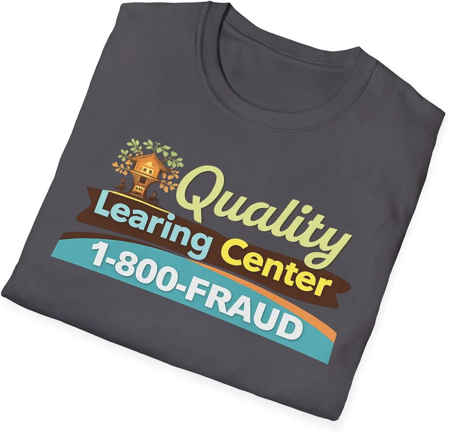 Женская футболка с принтом Quality Learning Center, тёмно-серый — фото 4