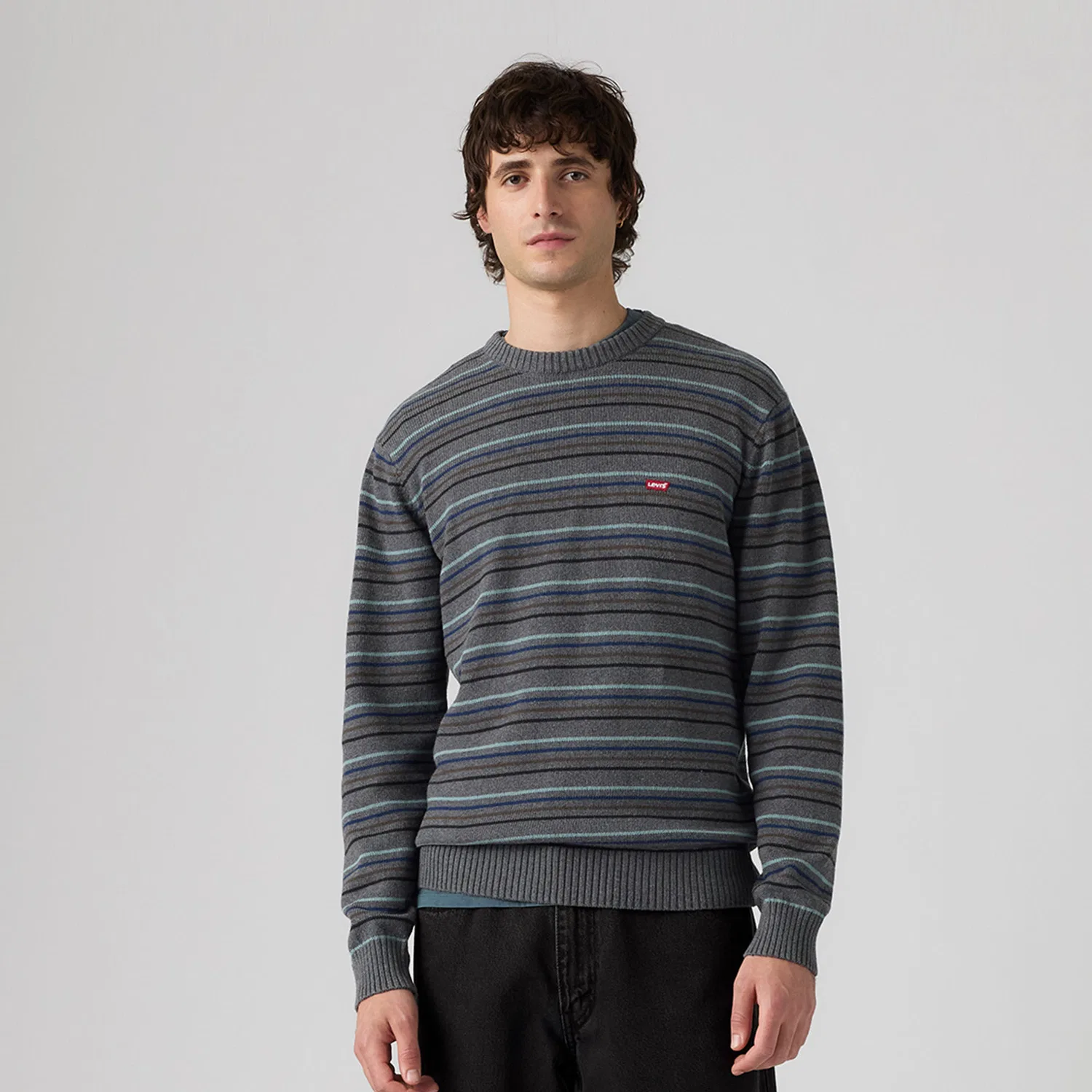 Мужской свитер с круглым вырезом Levi's, Gray — фото 4