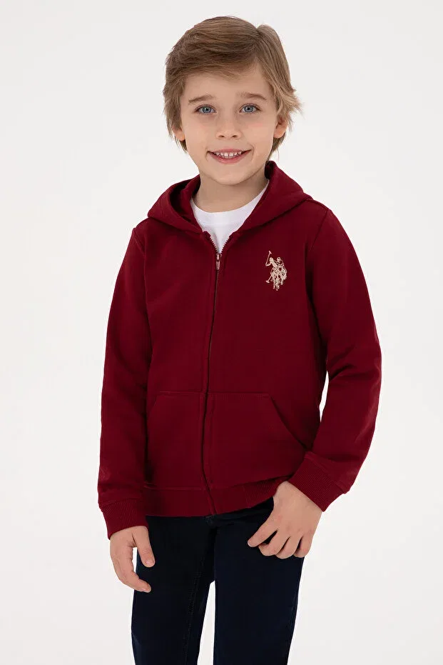 Детское худи с капюшоном на молнии U.S. Polo Assn., Burgundy