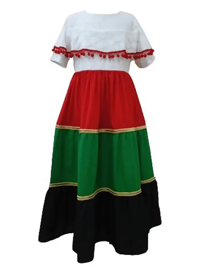 Платье традиционное с кружевом и воздушным шаром Lamora, красное