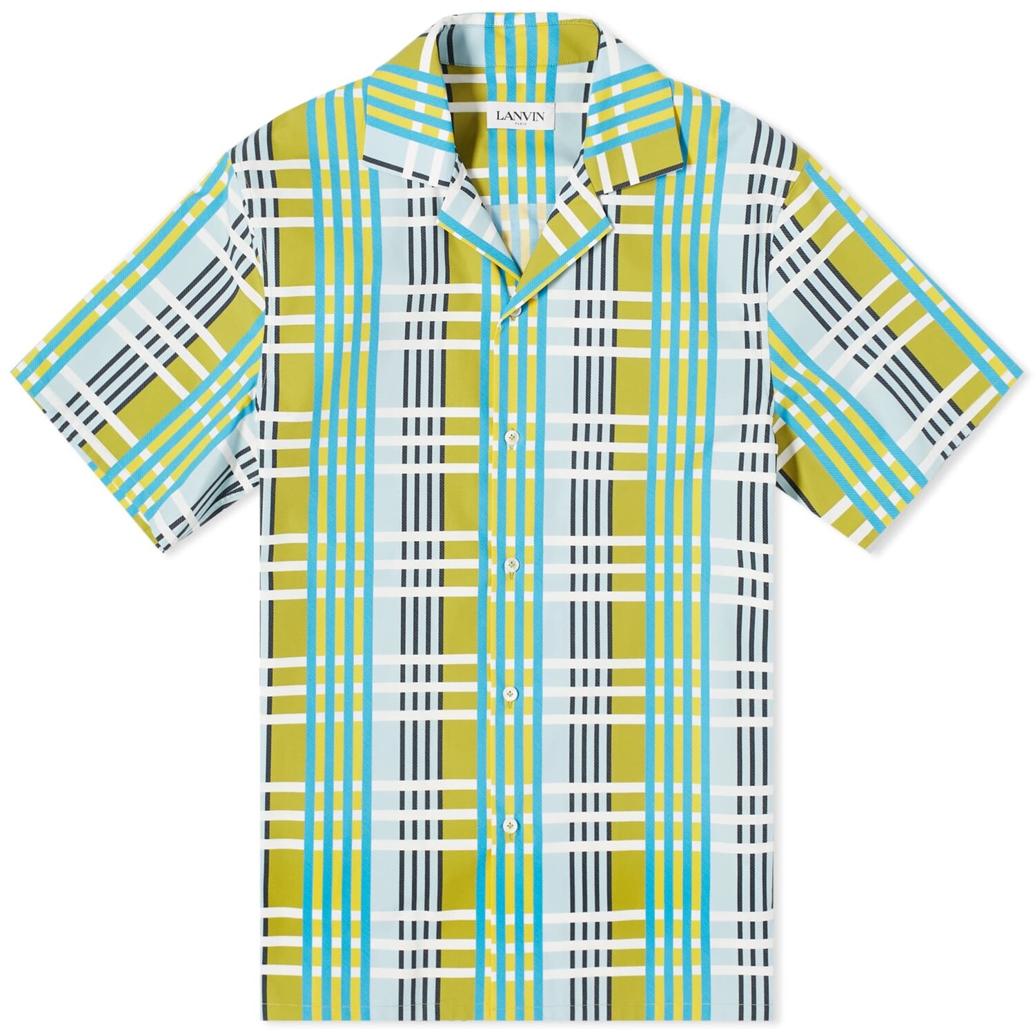 

Рубашка Lanvin Short Sleeve Check Vacation, зеленый/мультиколор