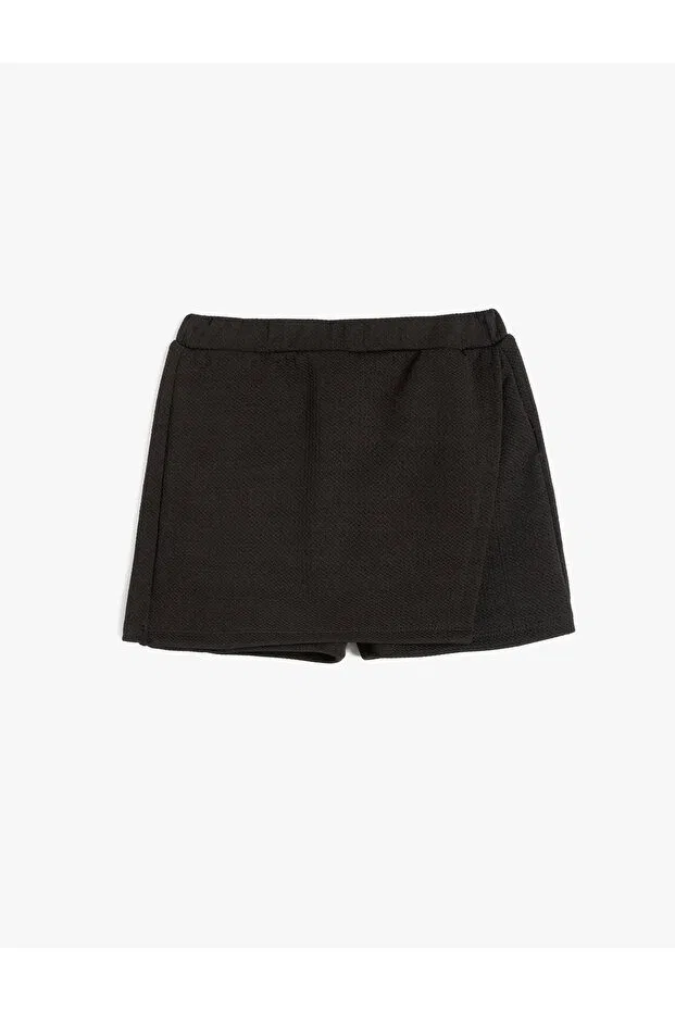 Детские шорты-юбка для девочек прямого кроя Basics Koton, Black