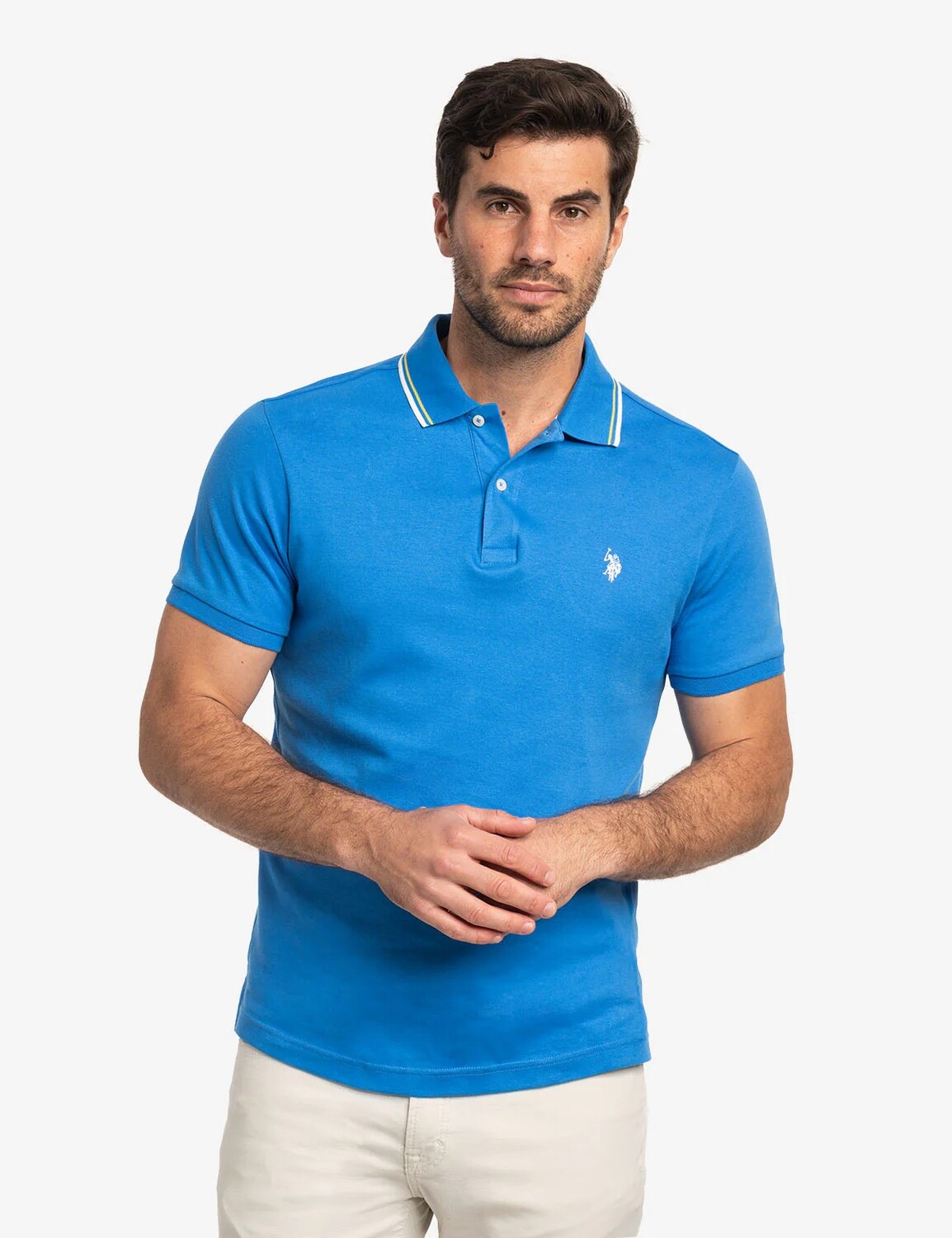 

Футболка поло U.S. Polo Assn. Slim Fit Tipped Interlock, синий