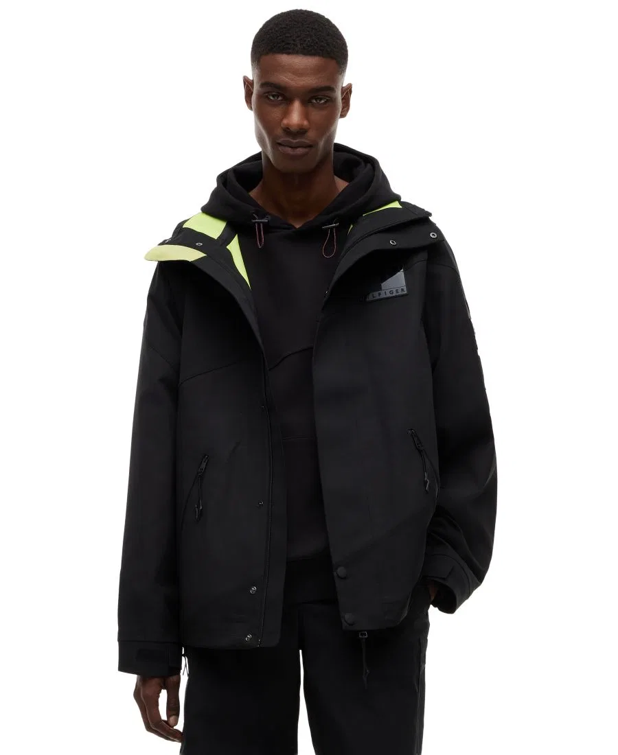 Ветровка Tommy Hilfiger Sailing, с воротником-стойкой, Black