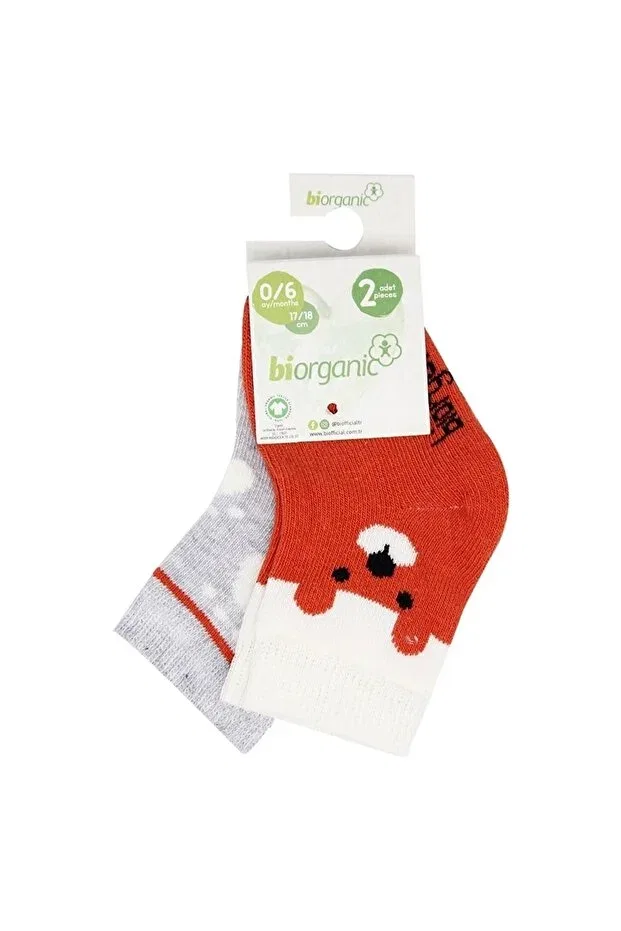 Детские носки с животными 2 пары Happy bear Biorganic, Tile