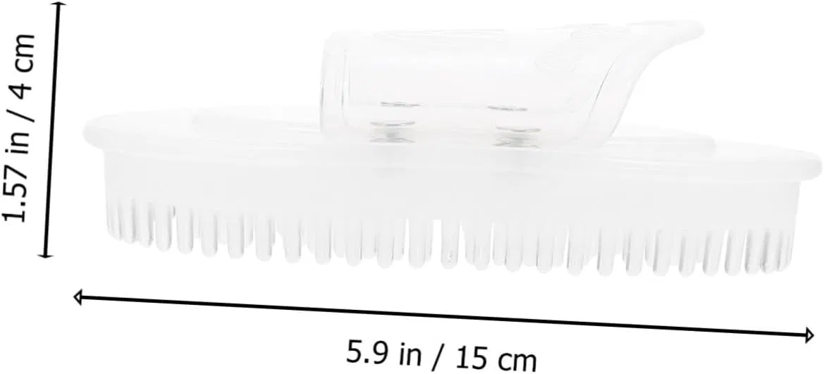 Массажная щетка для тела из TPU BIUDECO, 15x10.5x4 см, Белый — фото 2