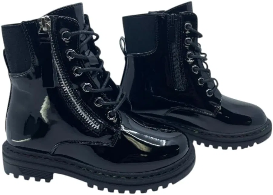 Детские ботинки для девочек со шнуровкой Forever Link, Black Patent — фото 3