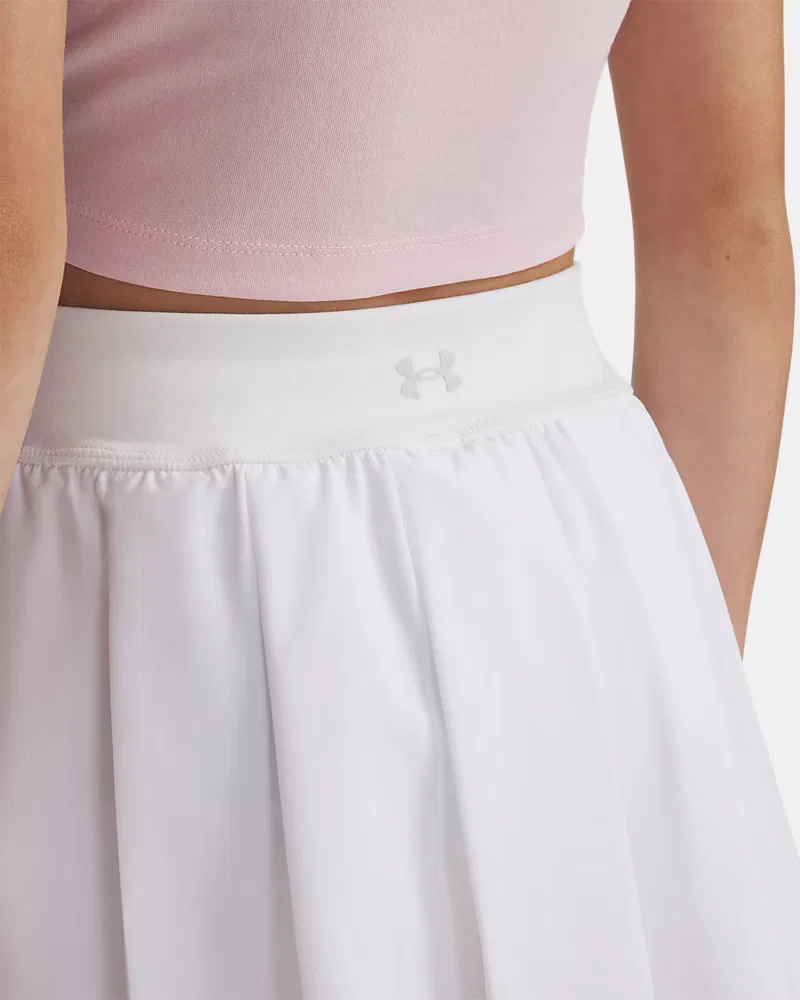 Юбка-шорты плиссированные 33 см со встроенными шортами UA Motion Pleated UnderArmour, White/Halo Gray — фото 4