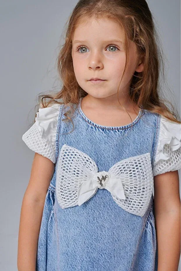 Детское платье для девочек джинсовое Lia Lea, Navy Blue — фото 3
