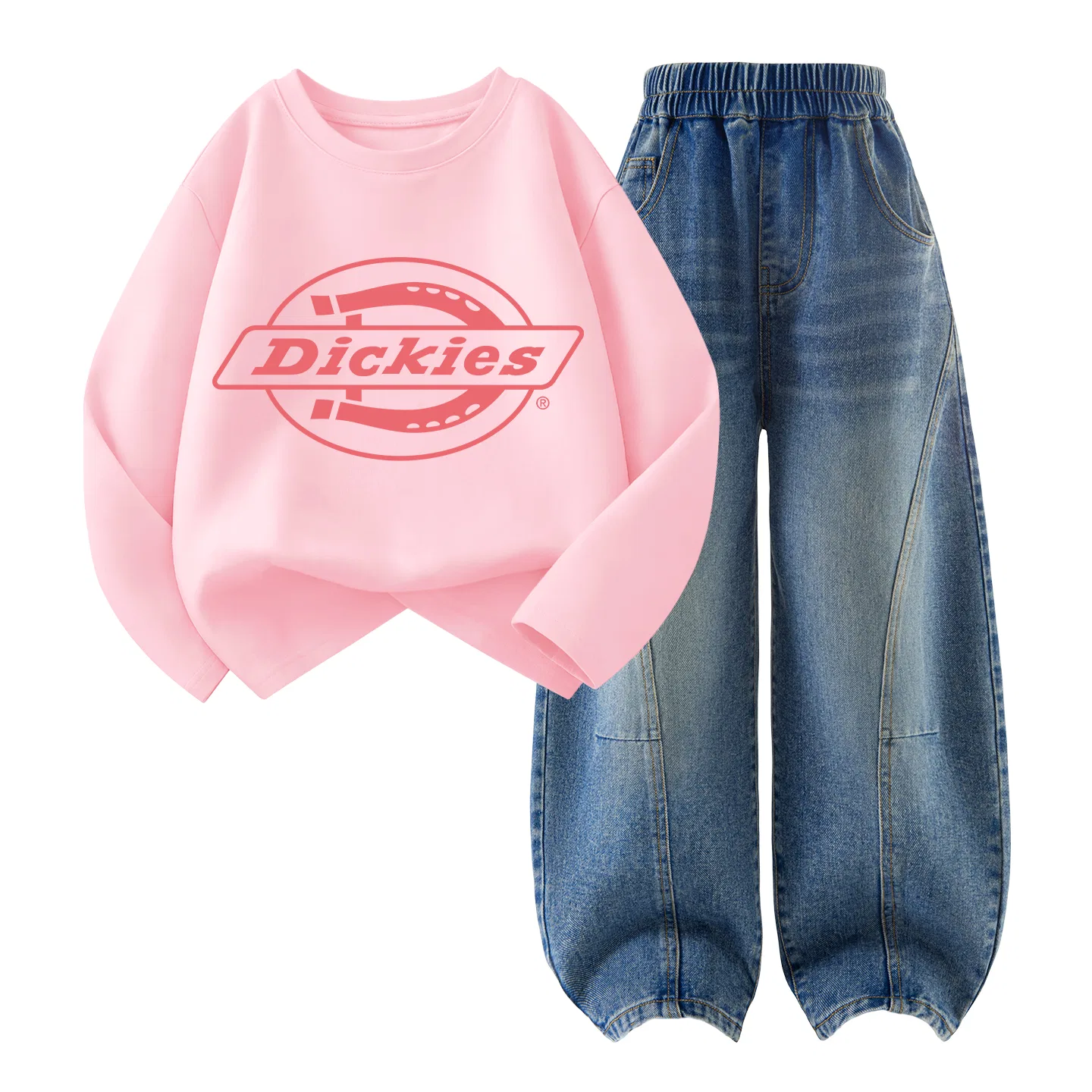 Детский спортивный комплект с логотипом Sun Mountain, джинсовый светло-голубой, Dickies — фото 3