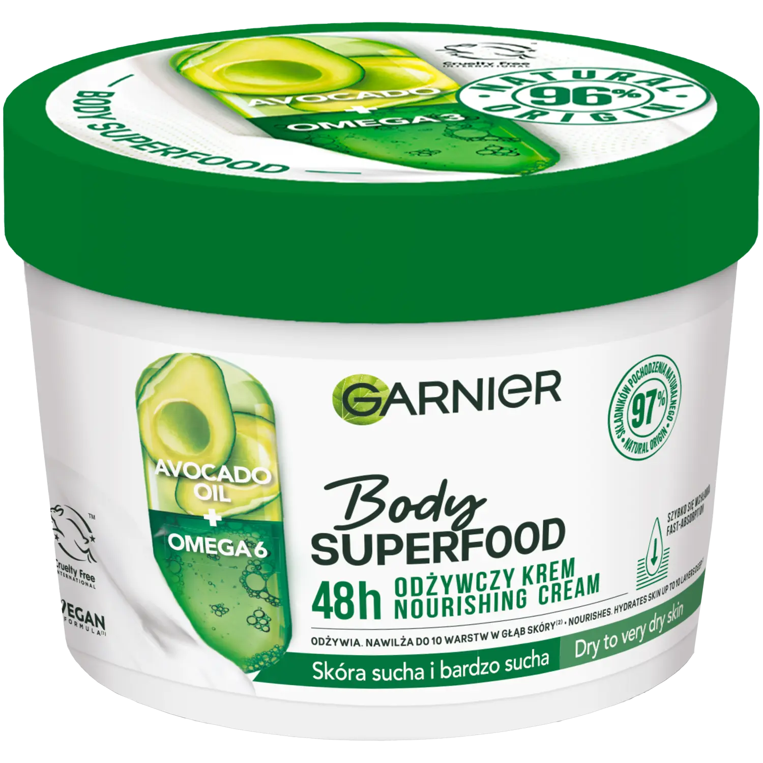 

Garnier Body Superfood питательный крем для тела с авокадо, 380 мл