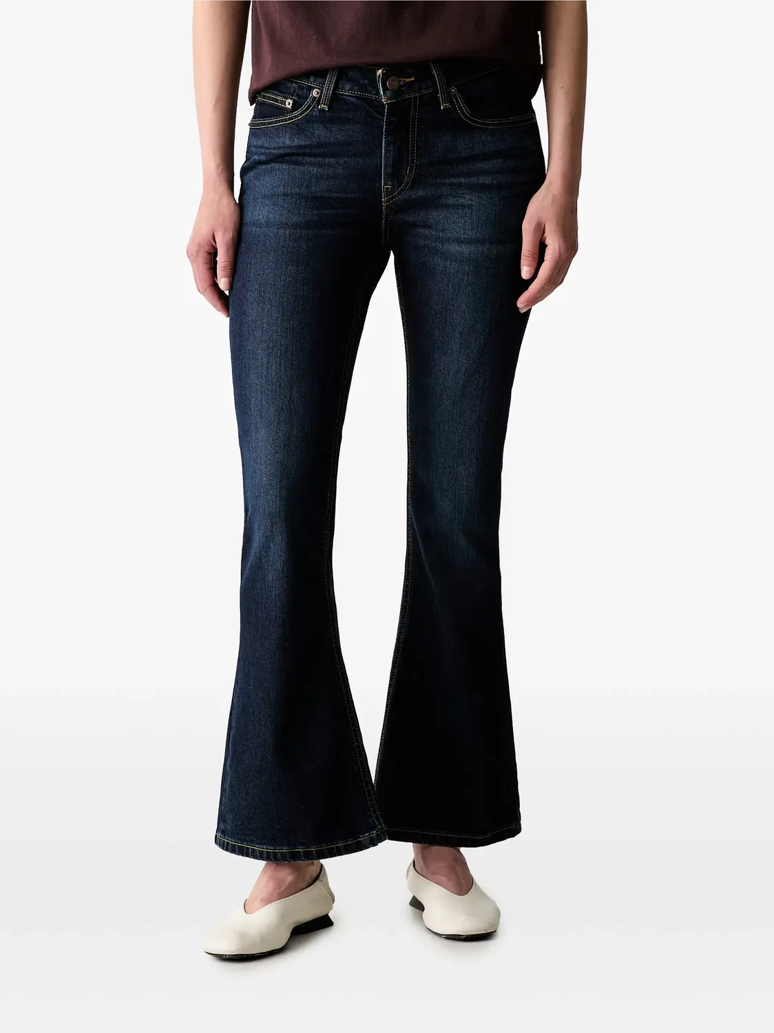 Джинсы клеш с эффектом потертости Levi's, синий
