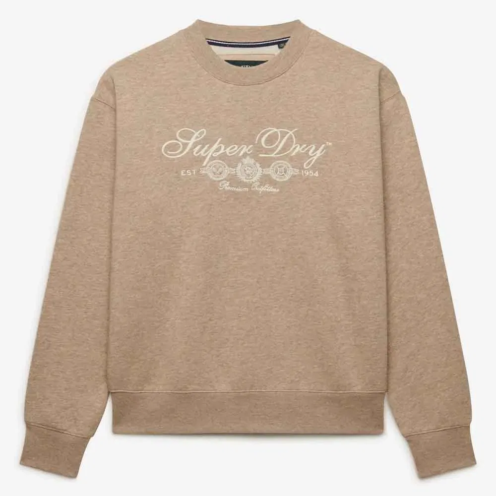 Женский свитшот из хлопка с вышивкой Country Club Crew Superdry, Beige — фото 3
