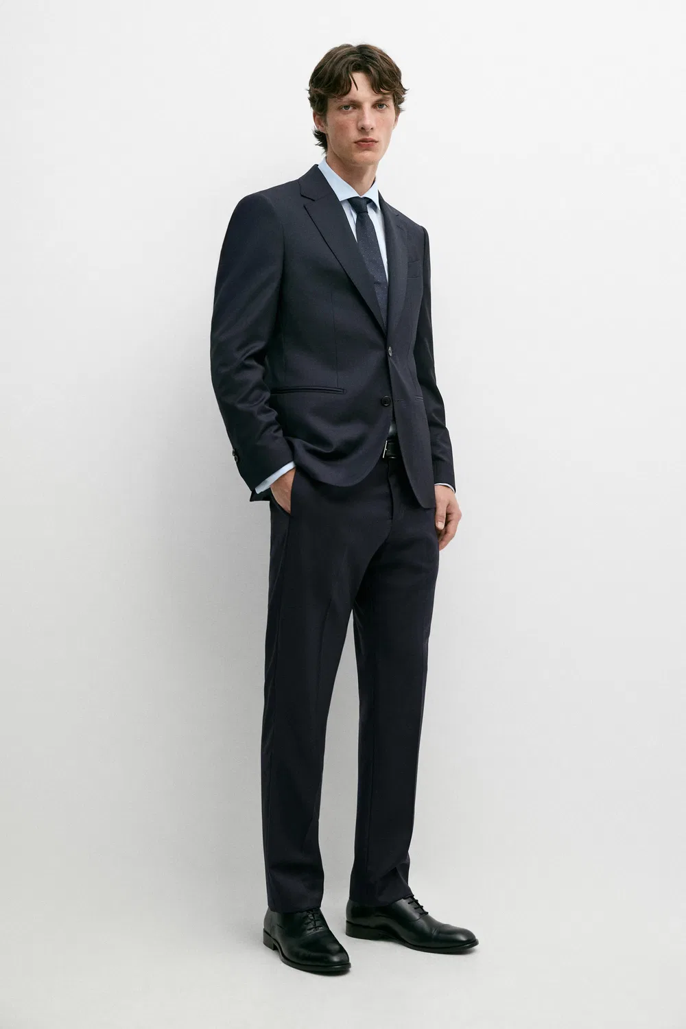 Брюки Massimo Dutti Striped Wool Blend Suit, темно-синий — фото 2