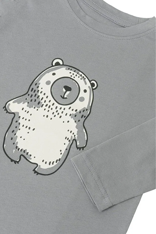 Детская футболка с принтом Molica Baby, Gray — фото 4