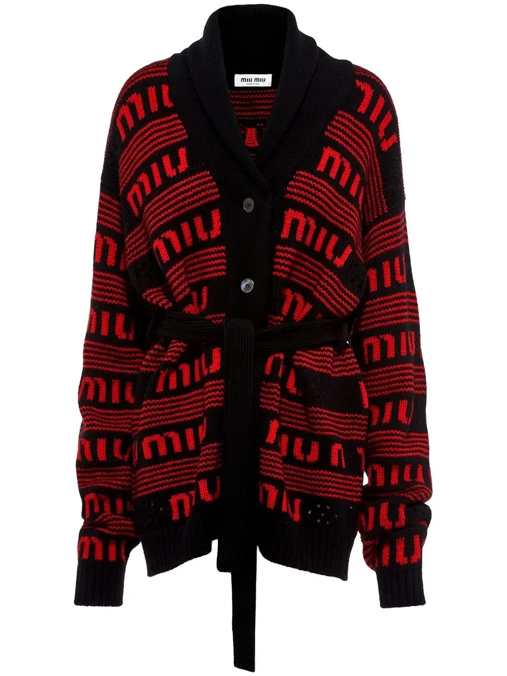 Кашемировый кардиган с логотипом Miu Miu, красный