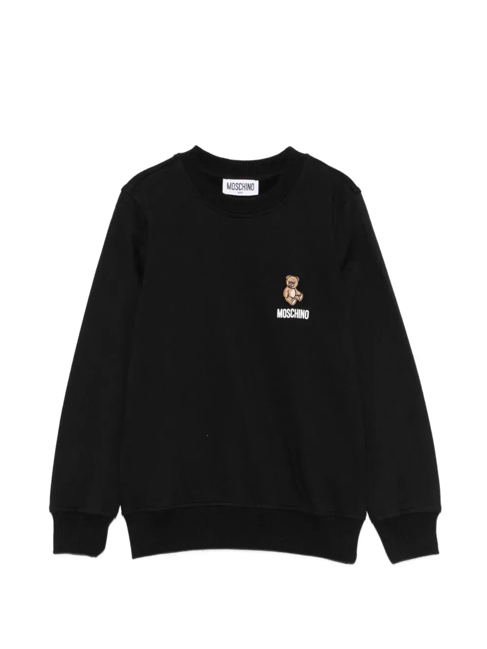 Свитшот с нашивкой в виде плюшевого медвежонка Moschino Kids, черный
