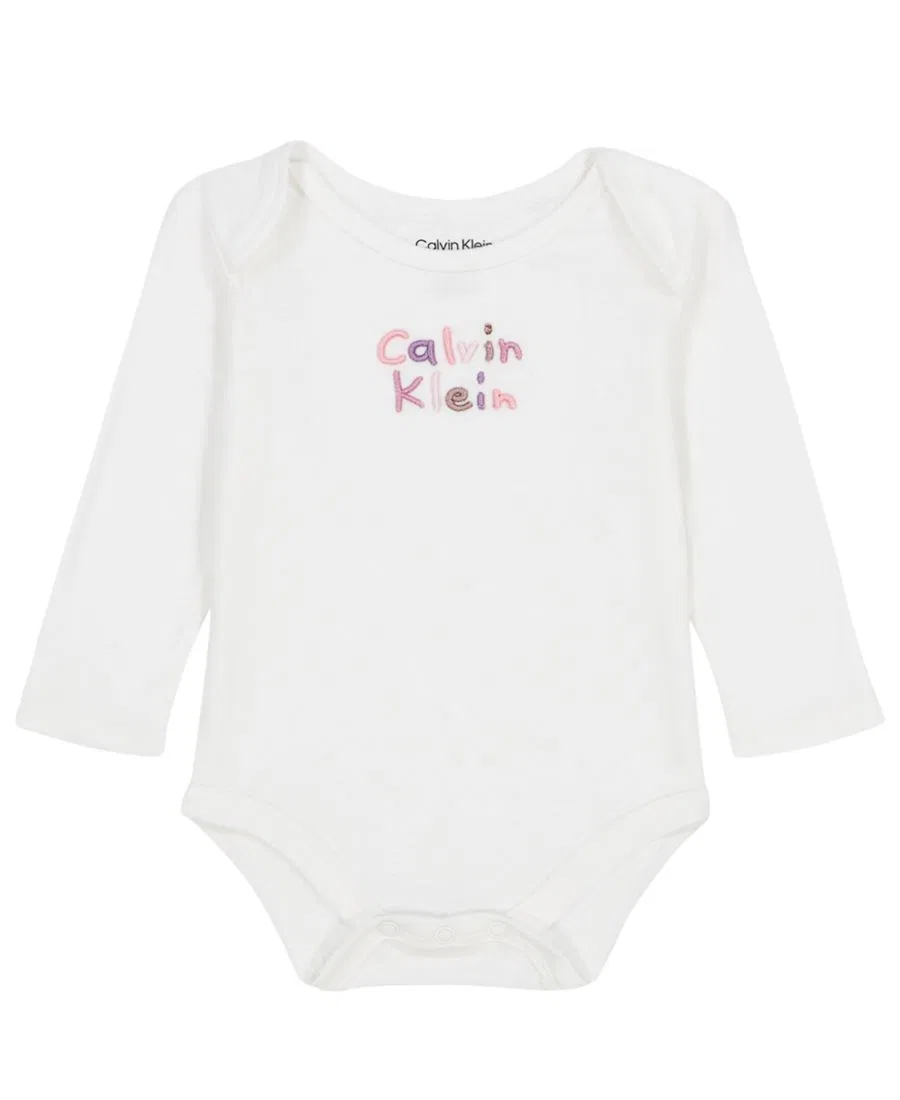 Комплект из 3 предметов: куртка с капюшоном, боди и брюки Calvin Klein, Pink/White — фото 3