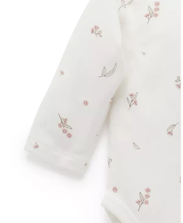 Детский комплект боди с длинным рукавом Purebaby, Pale Pink Blossom Pack — фото 3