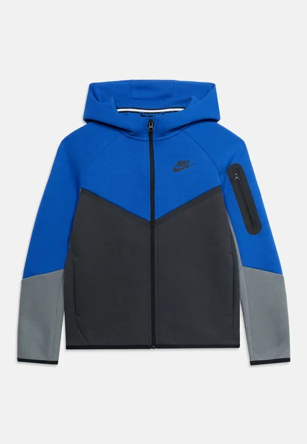 Худи на молнии из дышащего материала Nike Sportswear, game royal/anthracite/smoke grey/black, черный/синий/серый — фото 3