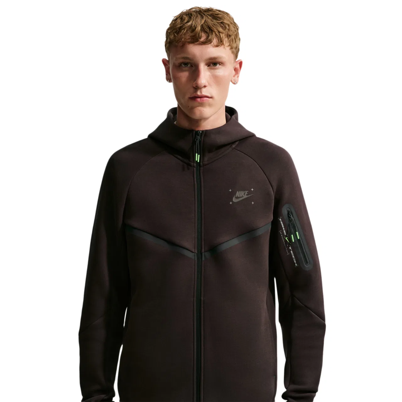 Мужское худи с капюшоном и молнией Therma-FIT, модель Windrunner, Nike, Brown/Black
