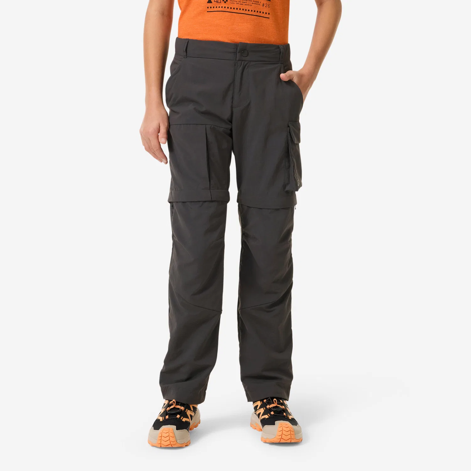 Детские трансформируемые брюки Zip-Off Wandern Quechua, Carbon Grey
