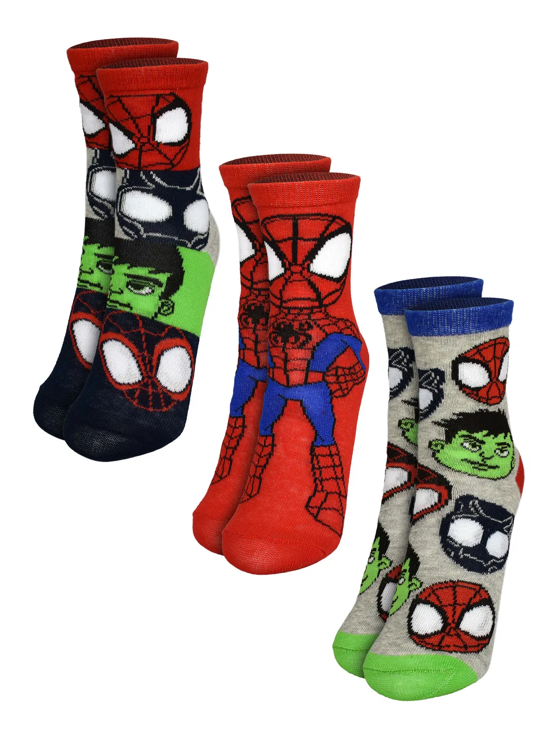 Носки с принтом комплект 3 пары Marvel Spidey Spiderman, многоцветный