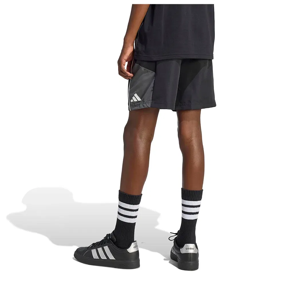 Шорты тканые с цветными блоками Adidas, черный — фото 2