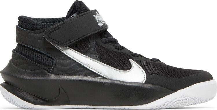 

Кроссовки Nike Team Hustle D10 FlyEase GS 'Black Metallic Silver', черный