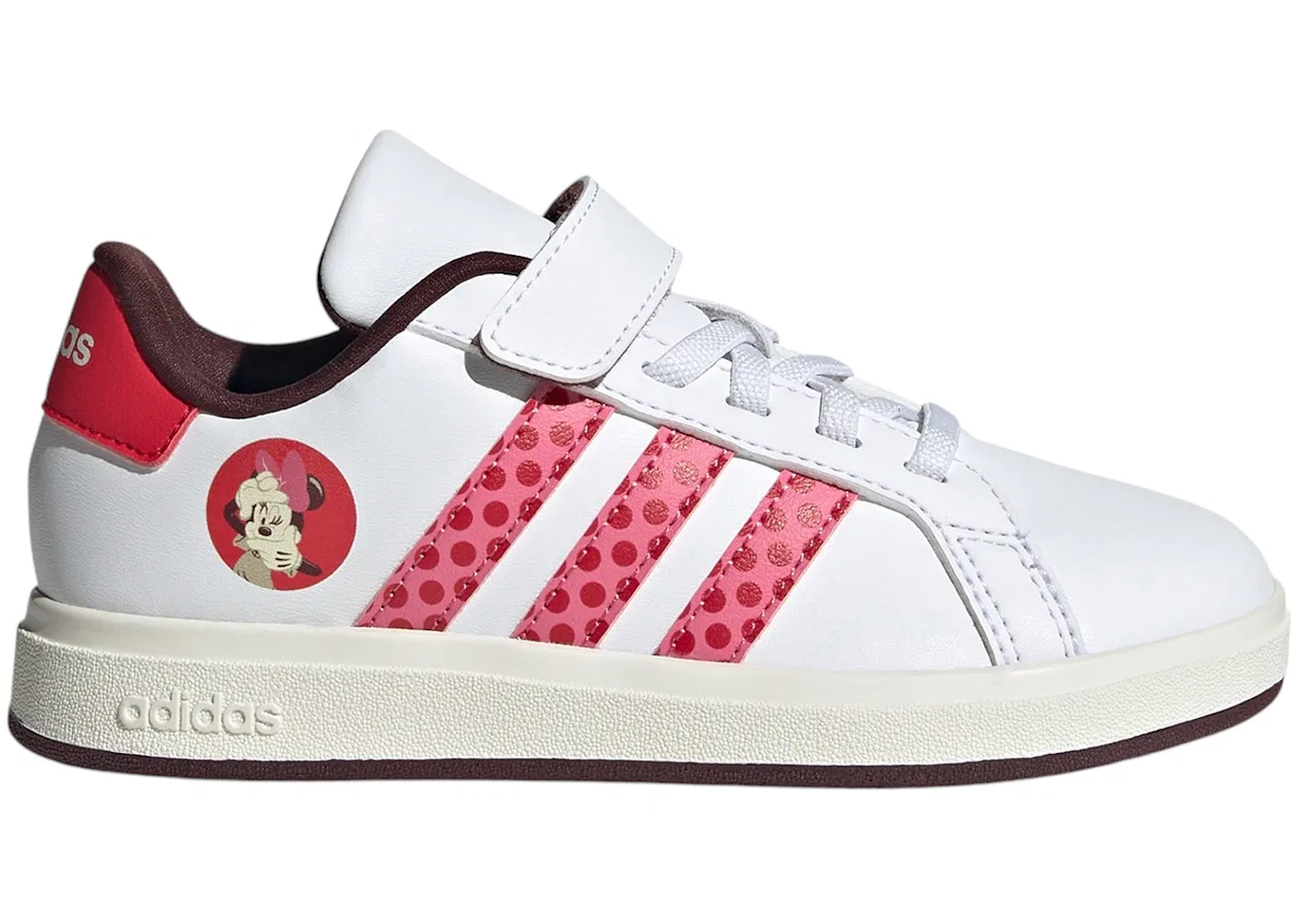 Детские кроссовки с принтом Adidas Grand Court 2.0 Disney Minnie Mouse Adidas, Cloud White Pink Fusion Pure Ruby