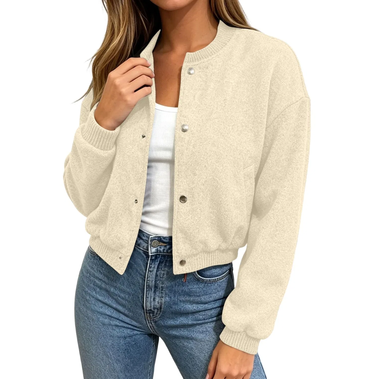 Женское пальто с коротким рукавом, Beige