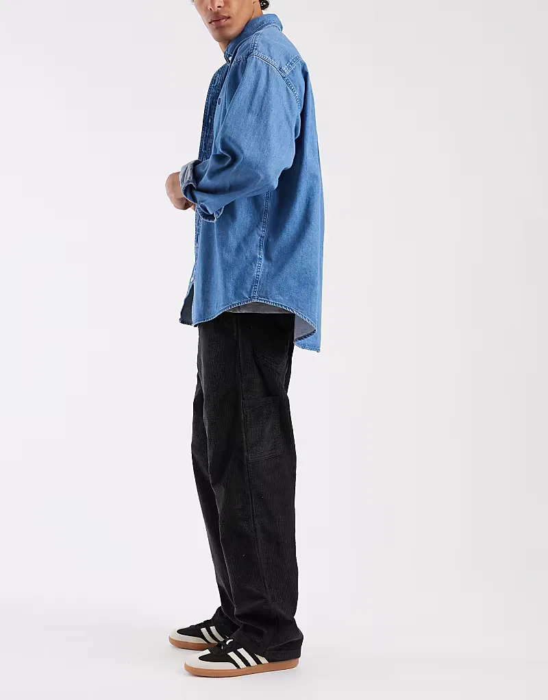 Рабочие брюки Levi's Workwear 568 из вельвета прямого кроя, черный — фото 3