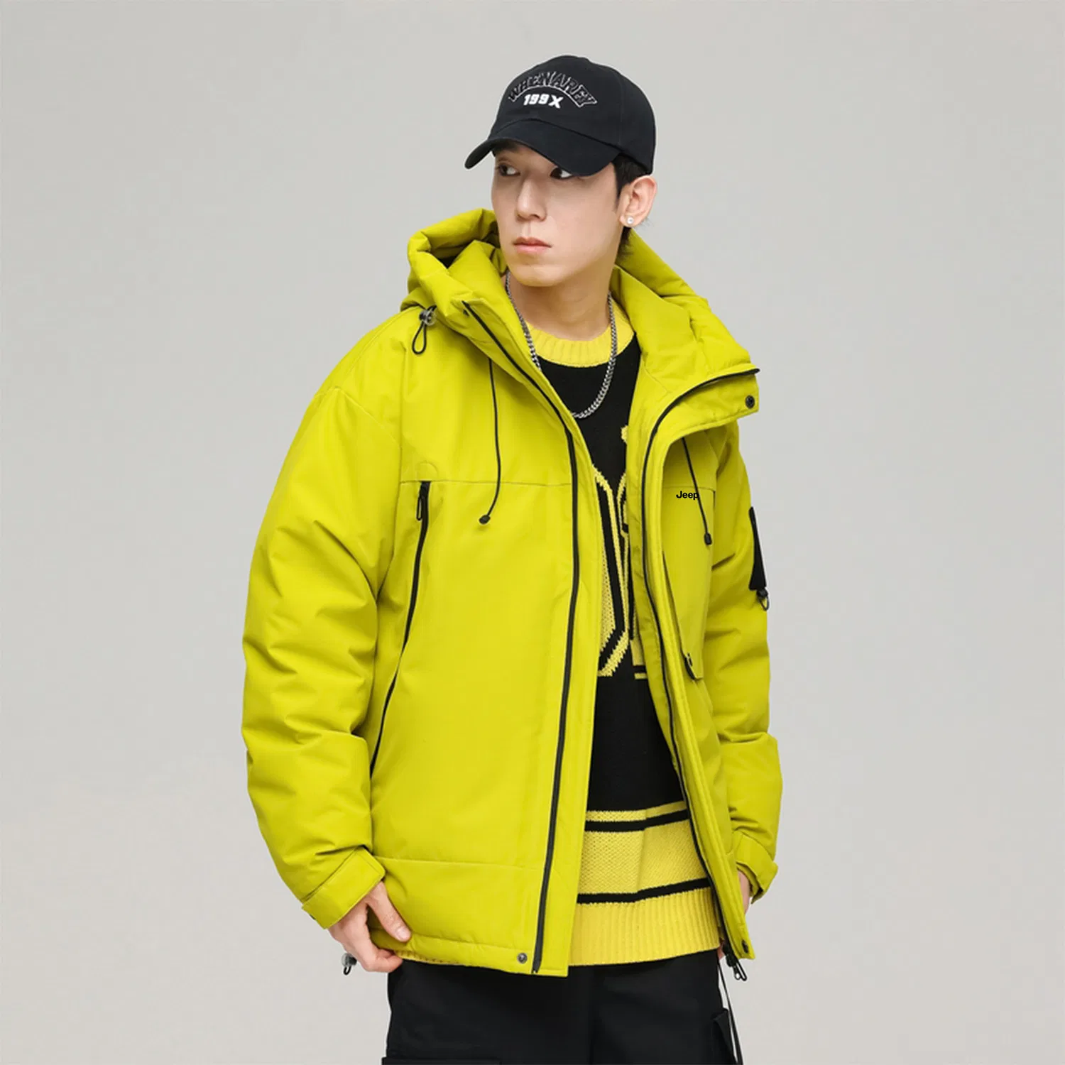 Детский пуховик с капюшоном Jeep Leisure Collection Down Jackets, Yellow — фото 4