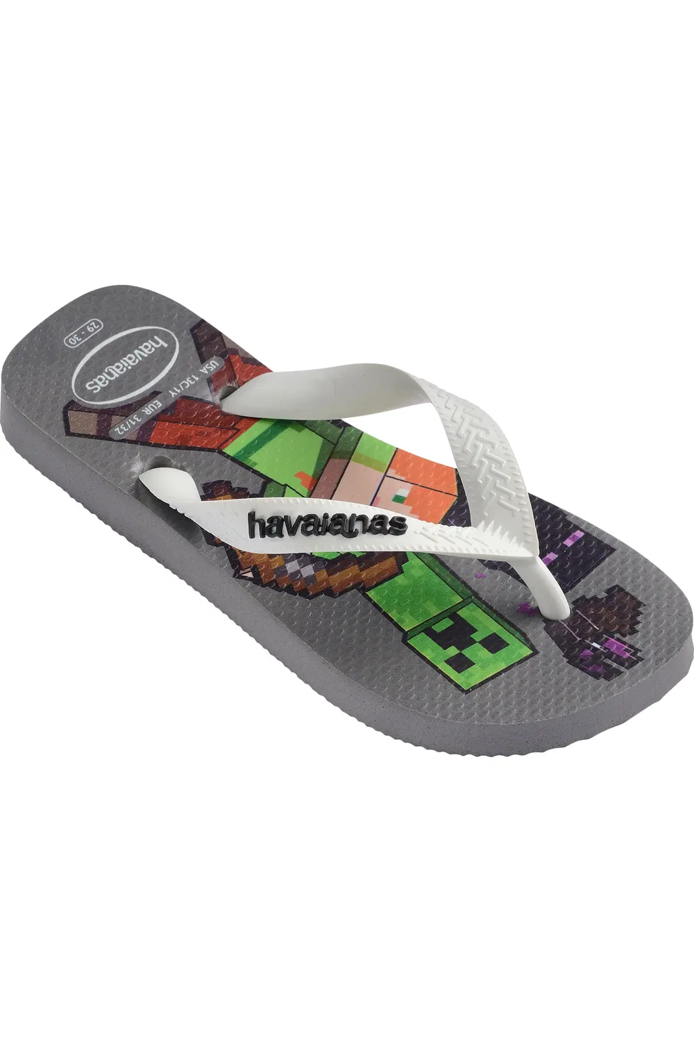 Сандалии детские Minecraft Havaianas, Steel Grey/White