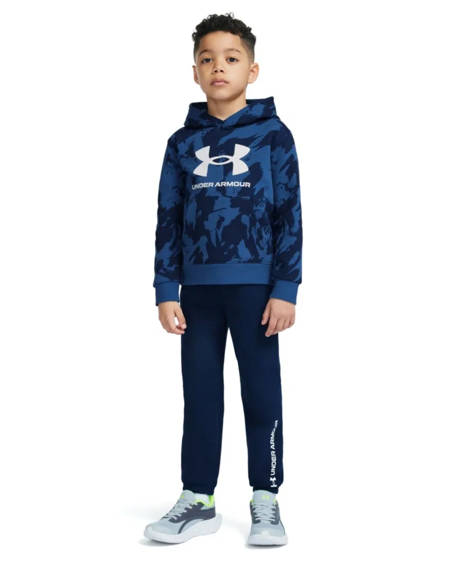Детский комплект из худи и брюк с принтом Under Armour, Blue Camo/Black — фото 3