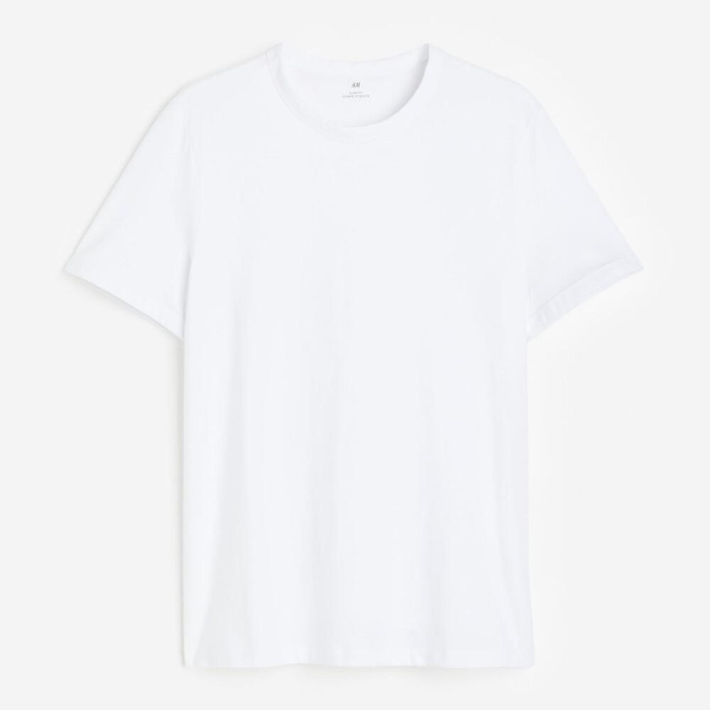

Футболка H&M Slim Fit Cotton, белый